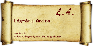 Légrády Anita névjegykártya